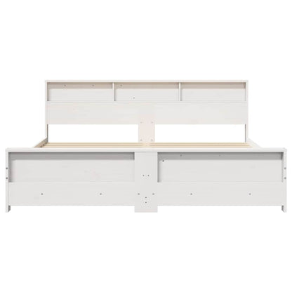 Bed Frame with Headboard White 200 x 200 cm Engineered Wood