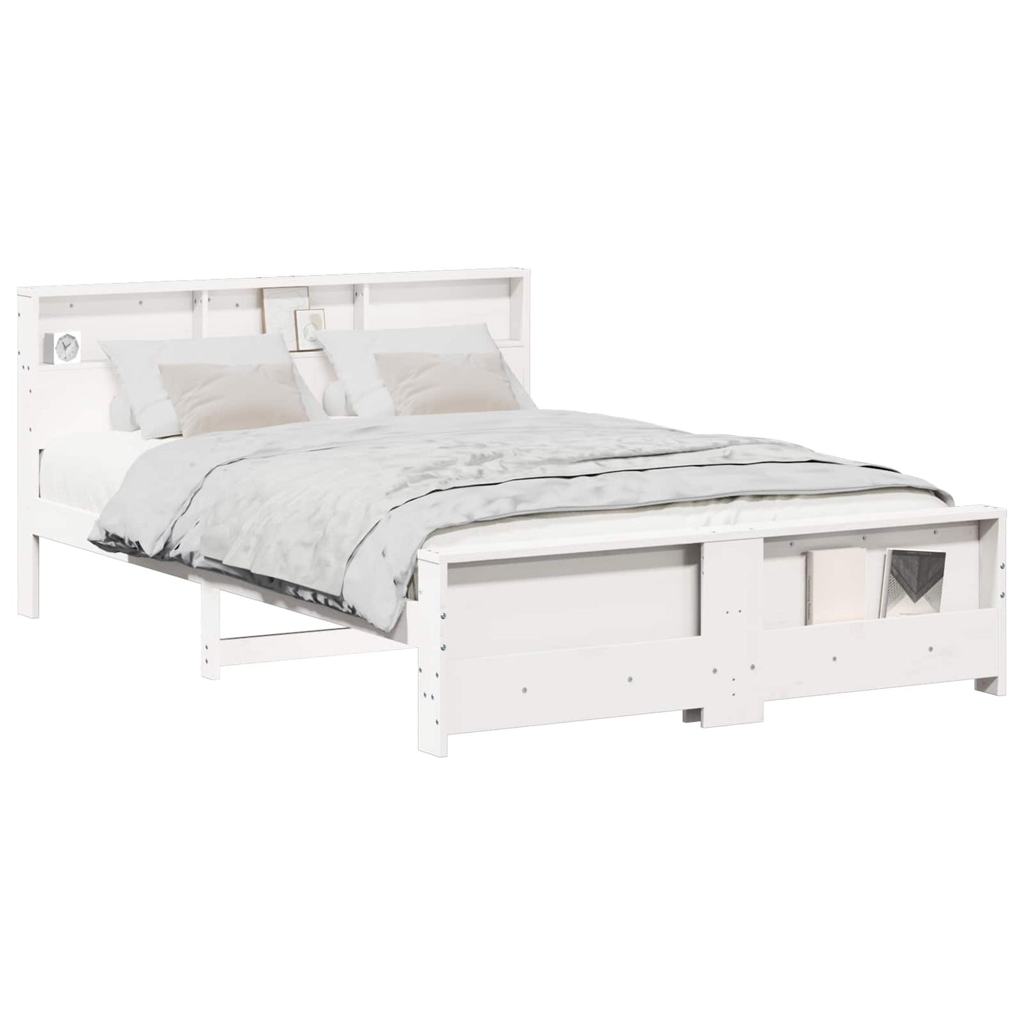 Bed Frame with Headboard White 160 x 200 cm Engineered Wood