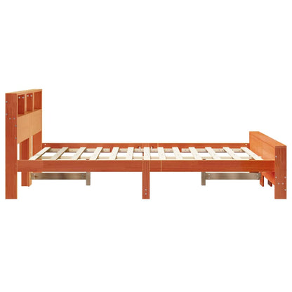 Bed Frame with Headboard Wax Brown 160 x 200 cm Engineered Wood