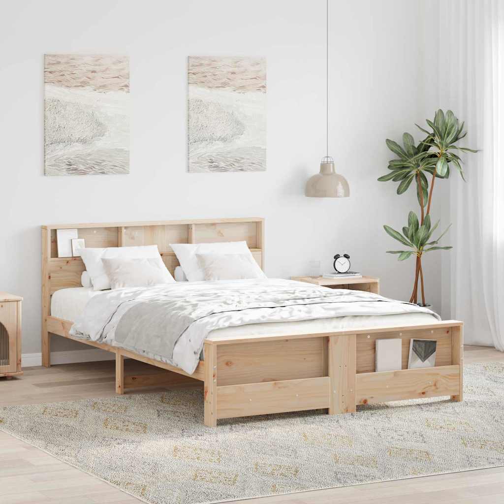 Bed Frame with Headboard Brown 150 x 200 cm Engineered Wood