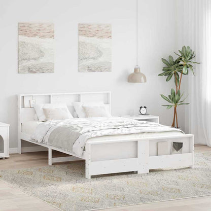 Bed Frame with Headboard White 150 x 200 cm Engineered Wood