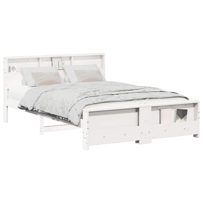 Bed Frame with Headboard White 150 x 200 cm Engineered Wood