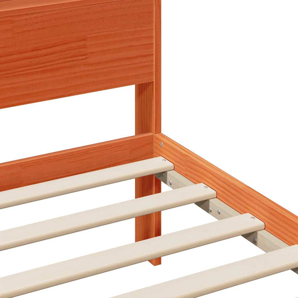 Bed Frame with Headboard Wax Brown 150 x 200 cm Engineered Wood