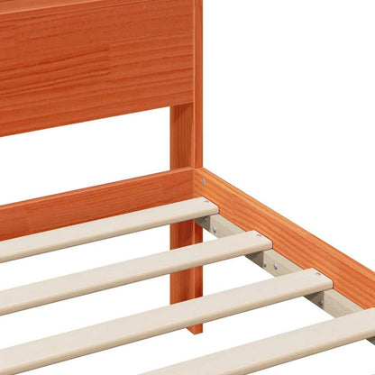 Bed Frame with Headboard Wax Brown 150 x 200 cm Engineered Wood