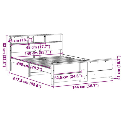 Bed Frame with Headboard Brown 140 x 200 cm Engineered Wood