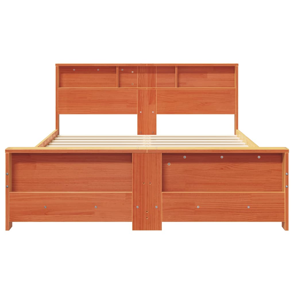 Bed Frame with Headboard Wax Brown 140 x 200 cm Engineered Wood