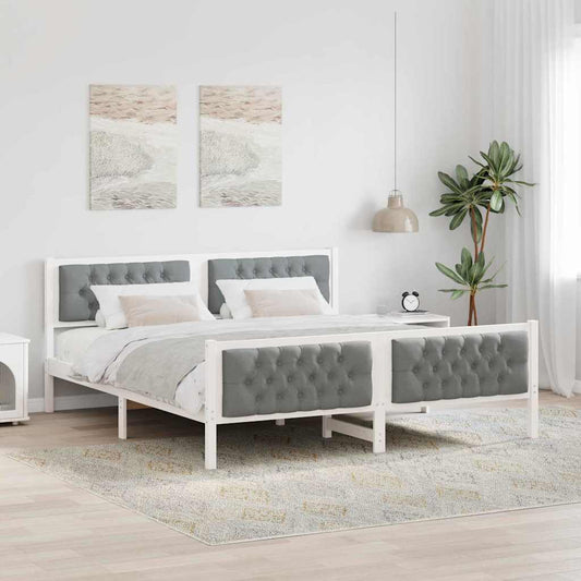 Bed Frame Light Grey 180 x 200 cm Solid Pine Wood