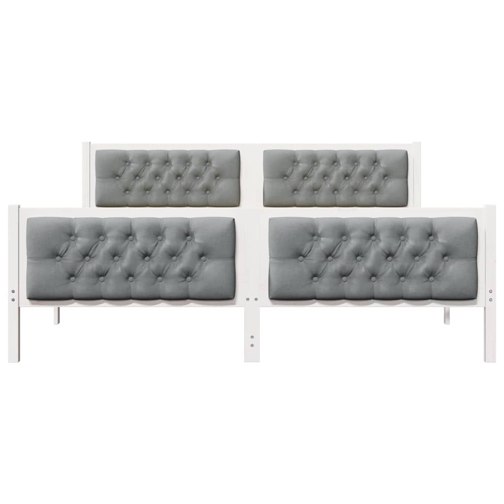 Bed Frame Light Grey 180 x 200 cm Solid Pine Wood
