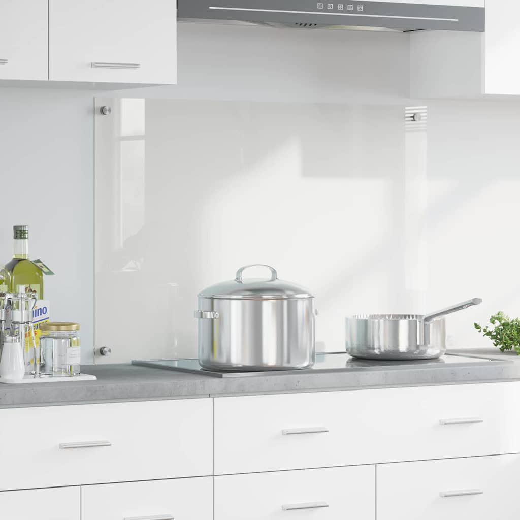 Kitchen Backsplash Transparent 90 x 60 cm Tempered Glass