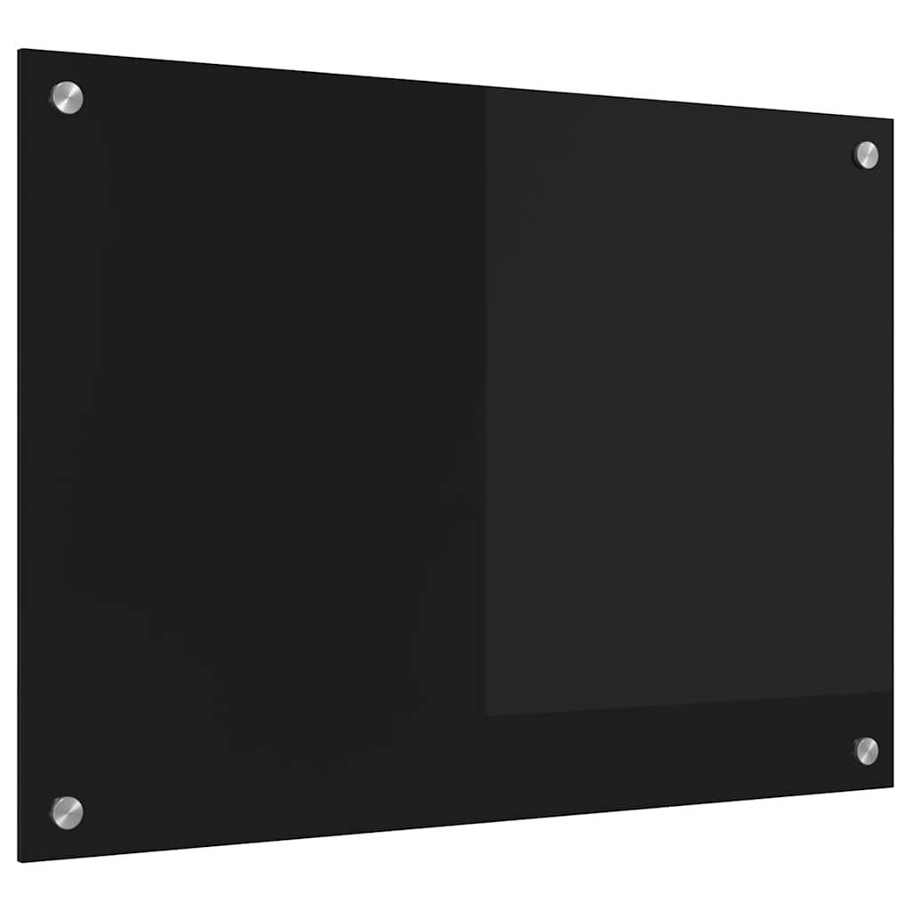 Kitchen Backsplash Black 70 x 50 cm Tempered Glass