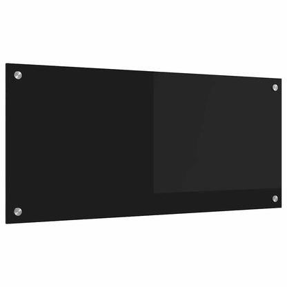 Kitchen Backsplash Black 90 x 40 cm Tempered Glass