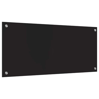 Kitchen Backsplash Black 90 x 40 cm Tempered Glass