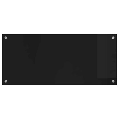 Kitchen Backsplash Black 90 x 40 cm Tempered Glass