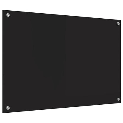 Kitchen Backsplash Black 90 x 60 cm Tempered Glass