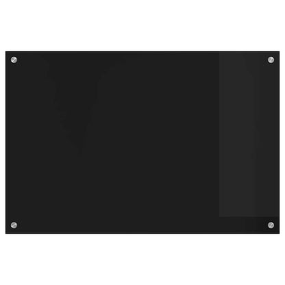 Kitchen Backsplash Black 90 x 60 cm Tempered Glass