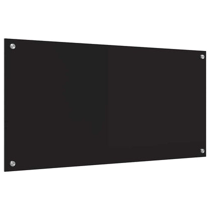 Kitchen Backsplash Black 100 x 50 cm Tempered Glass