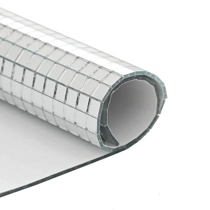 Mirror Mosaic Tile Geometric 3 pcs Silver 30 x 30 cm Glass