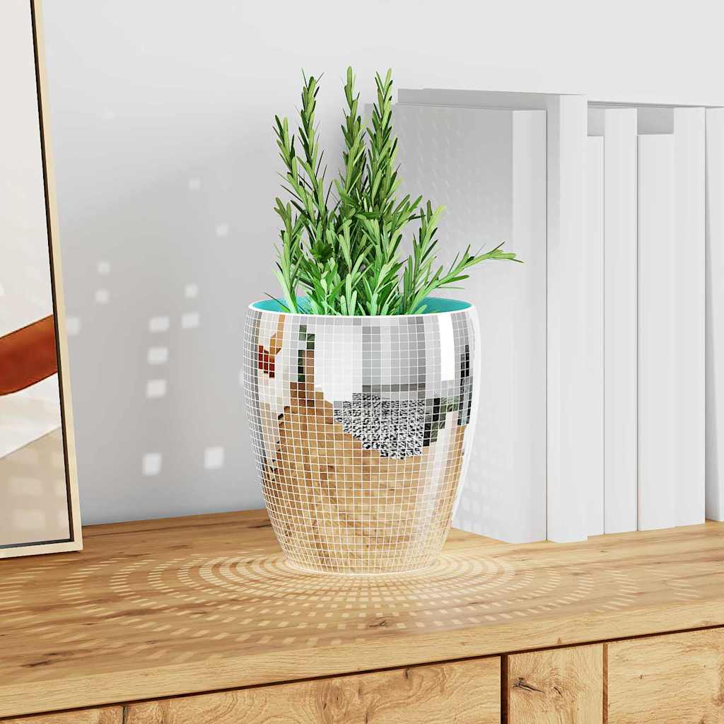 Mirror Mosaic Tile Geometric 3 pcs Silver 30 x 30 cm Glass