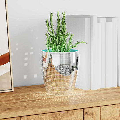 Mirror Mosaic Tile Geometric 3 pcs Silver 30 x 30 cm Glass