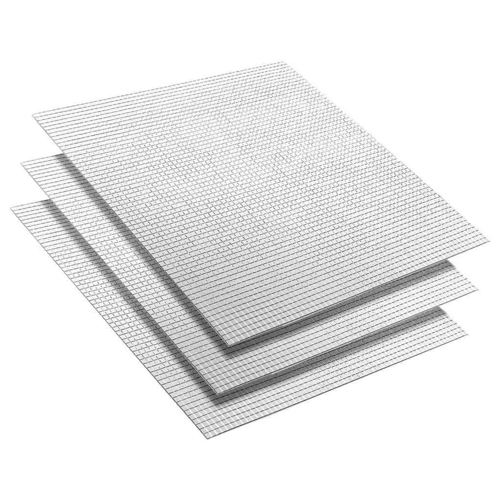 Mirror Mosaic Tile Geometric 3 pcs Silver 30 x 30 cm Glass