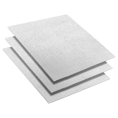 Mirror Mosaic Tile Geometric 3 pcs Silver 30 x 30 cm Glass