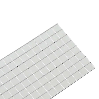 Mirror Mosaic Tile Geometric 12 pcs Silver 100 x 4 cm Glass