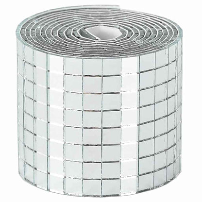 Mirror Mosaic Tile Geometric 12 pcs Silver 100 x 4 cm Glass