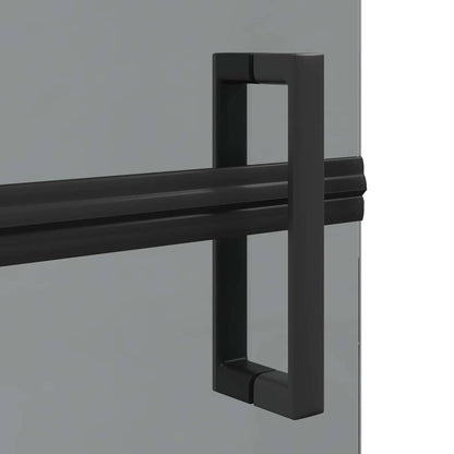 Walk-In Shower Wall Folding Black 90 x 6.5 x 190 cm