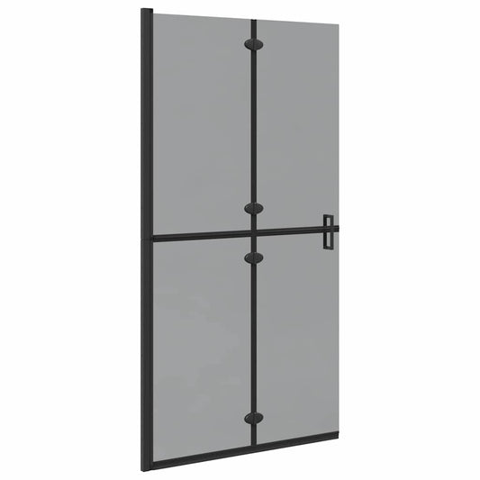 Walk-In Shower Wall Folding Black 100 x 6.5 x 190 cm