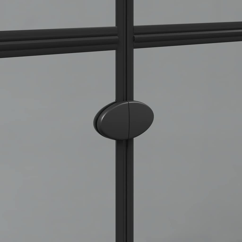 Walk-In Shower Wall Folding Black 120 x 6.5 x 190 cm