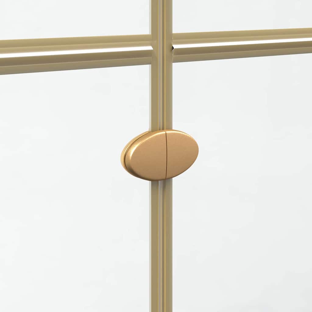 Walk-In Shower Wall Folding Gold 80 x 6.5 x 190 cm