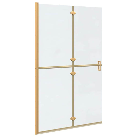 Walk-In Shower Wall Folding Gold 120 x 6.5 x 190 cm