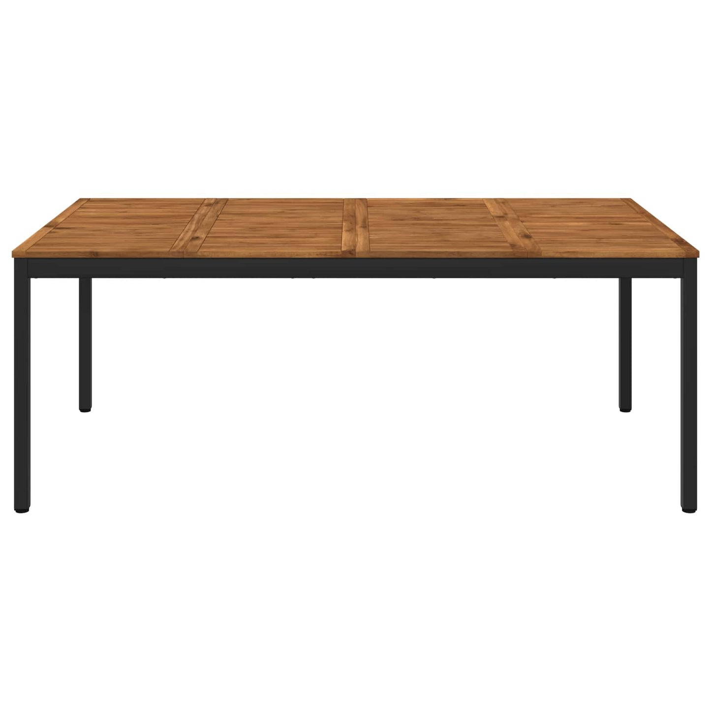 Garden Dinner Table Natural and Black 196 x 100.5 x 75 cm