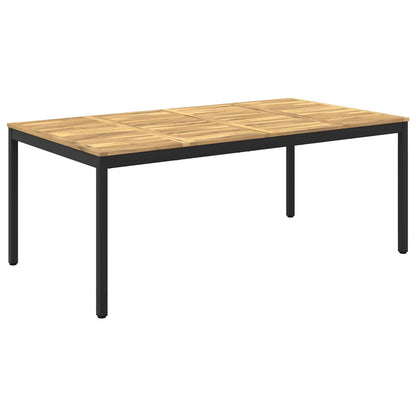 Garden Dinner Table White and Black 196 x 100.5 x 75 cm