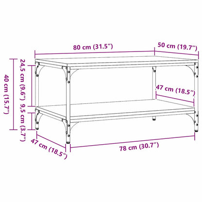 Coffee Table Artisan oak 80 x 50 x 40 cm Engineered wood