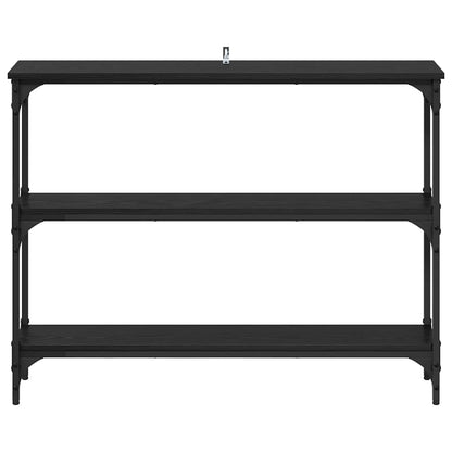 Console Table with Shelf Black oak 100 x 22.5 x 75 cm