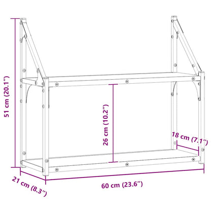 Wall Shelf with Shelf Old wood 60 x 21 x 51 cm Engineered Wood