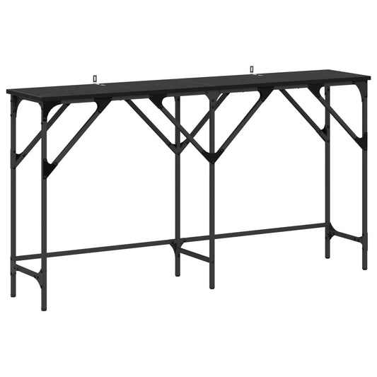 Console Table Black Oak 140 x 29 x 75 cm Engineered Wood
