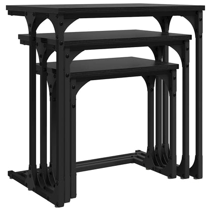Nesting Coffee Table 3 pcs Black oak Engineered wood