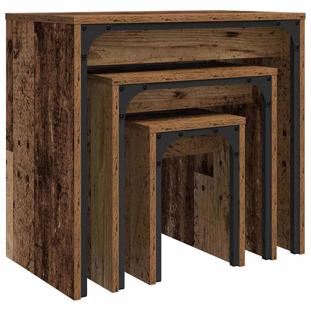 Coffee Table 3 pcs Old Wood Engineered wood