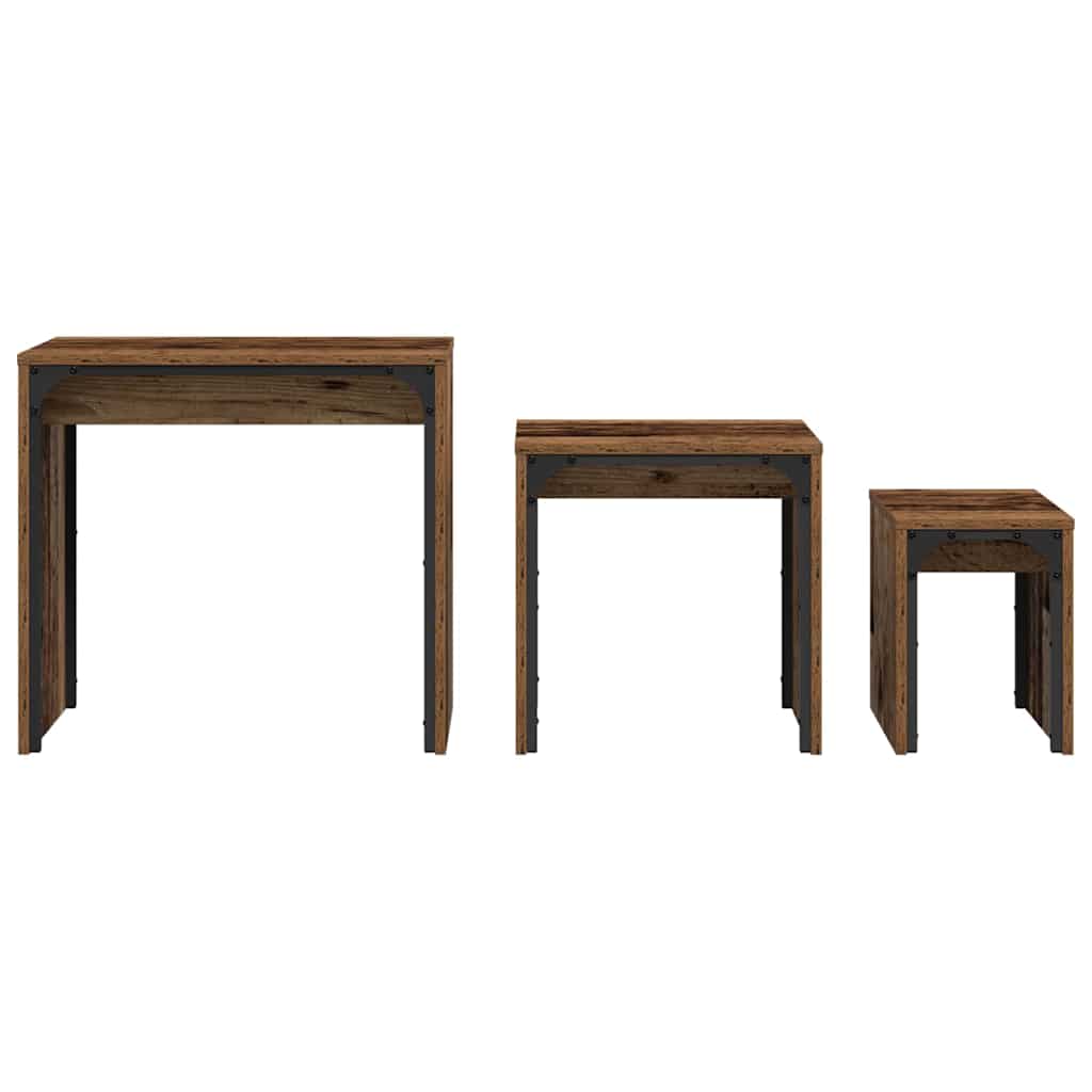 Coffee Table 3 pcs Old Wood Engineered wood