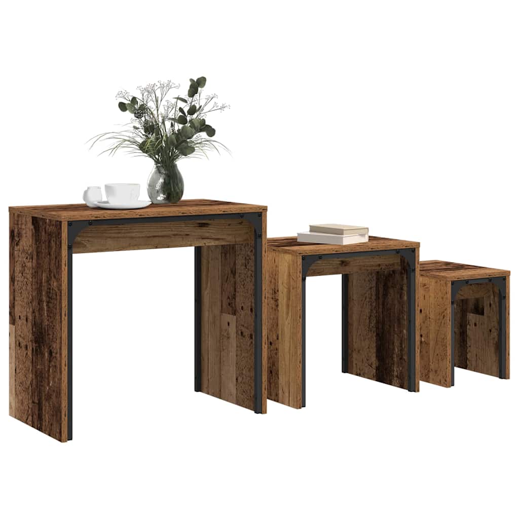 Coffee Table 3 pcs Old Wood Engineered wood