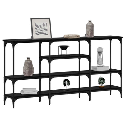 Console Table Black oak 160 x 29 x 80 cm Engineered wood