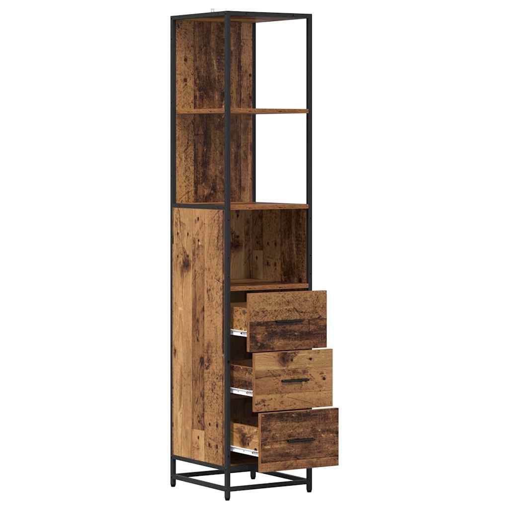Bathroom Furniture Set with Drawer Old Wood 35 x 37.5 x 166 cm