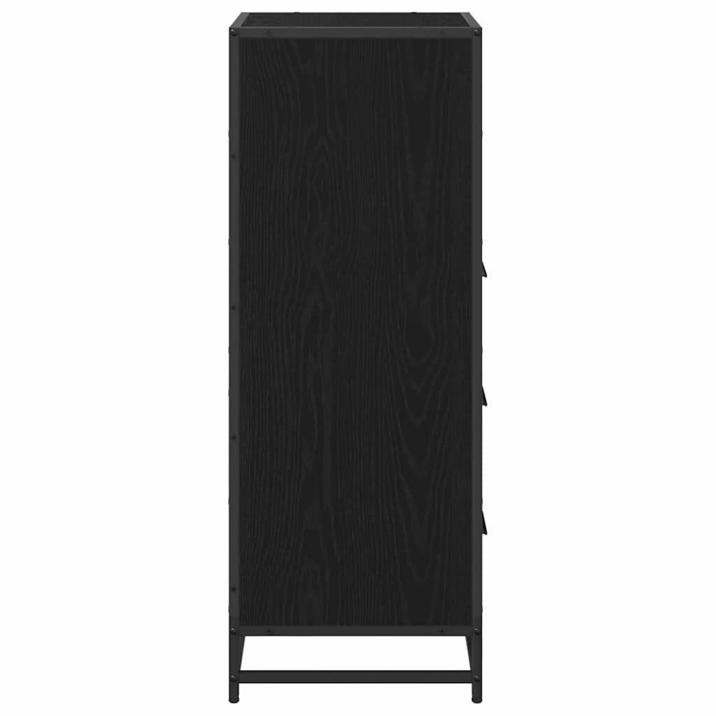 Bathroom Furniture Set with Drawer Black Oak 35 x 37.5 x 100 cm