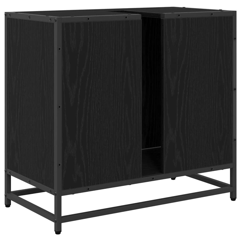 Bathroom Sink Cabinet Black Oak 65 x 33 x 60 cm Engineered wood