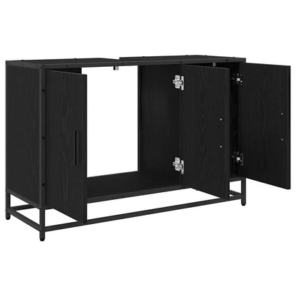 Bathroom Cabinet Black Oak 90 x 33 x 60 cm Engineered Wood