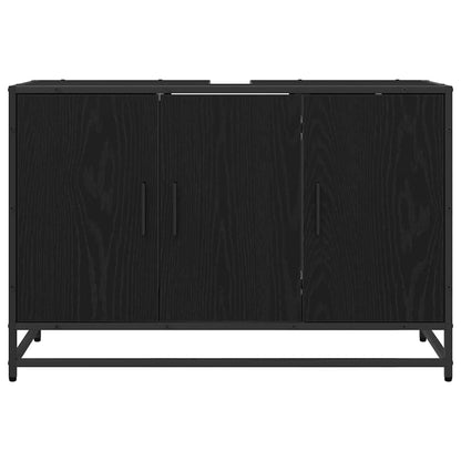 Bathroom Cabinet Black Oak 90 x 33 x 60 cm Engineered Wood