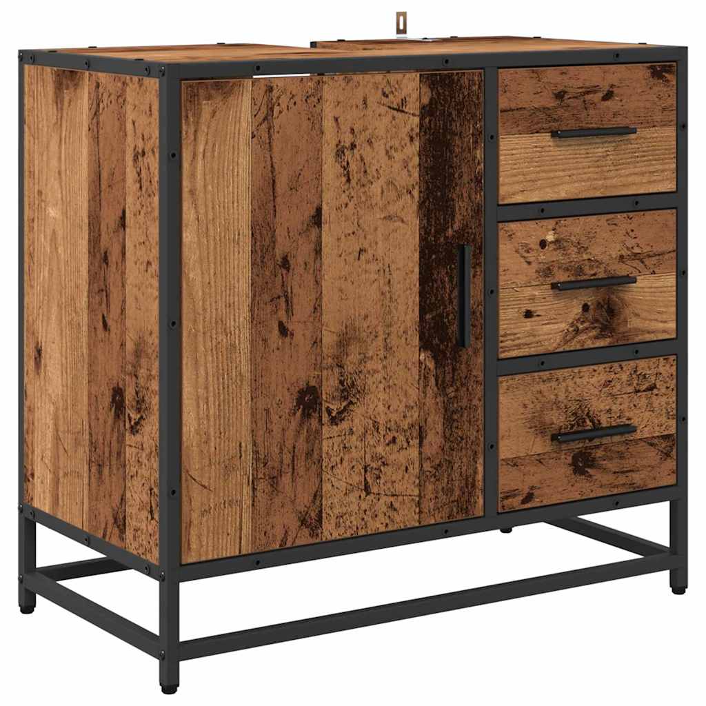 Bathroom Cabinet Old Wood 65 x 33 x 60 cm Engineered Wood