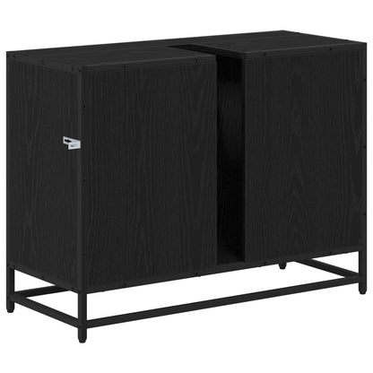 Bathroom Cabinet Black Oak 80 x 33 x 60 cm Engineered Wood